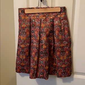 NWOT Anthropologie holiday gold floral skirt